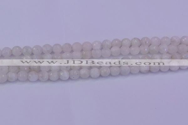 CMS662 15.5 inches 8mm faceted round white moonstone beads