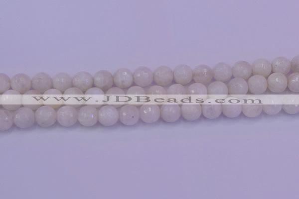 CMS663 15.5 inches 10mm faceted round white moonstone beads