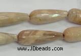 CMS76 15.5 inches 10*30mm faceted teardrop moonstone gemstone beads