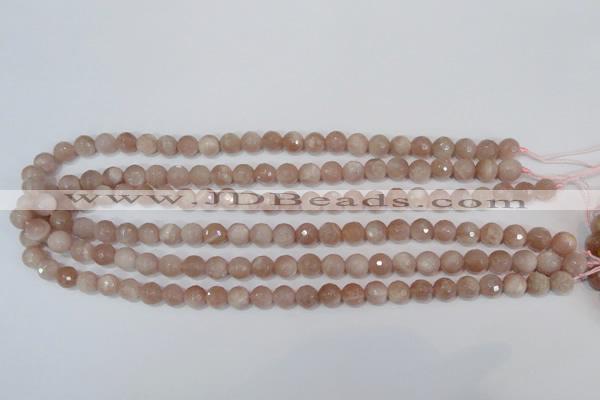 CMS764 15.5 inches 8mm faceted round natural moonstone beads