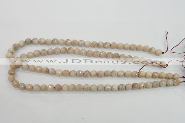 CMS83 15.5 inches 8mm faceted round moonstone gemstone beads