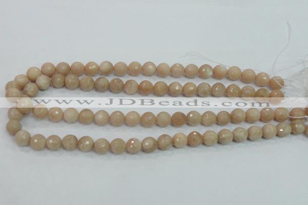 CMS84 15.5 inches 10mm faceted round moonstone gemstone beads