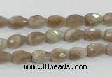 CMS87 15.5 inches 6*9mm faceted teardrop moonstone gemstone beads