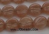 CMS956 15.5 inches 8mm flat round A grade moonstone beads