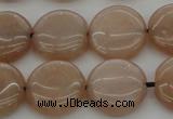 CMS958 15.5 inches 12mm flat round A grade moonstone beads