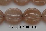 CMS959 15.5 inches 14mm flat round A grade moonstone beads