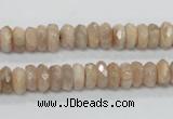 CMS98 15.5 inches 4*8mm faceted rondelle moonstone gemstone beads