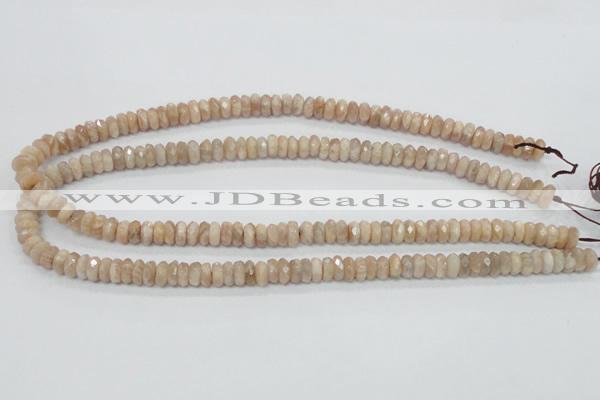 CMS98 15.5 inches 4*8mm faceted rondelle moonstone gemstone beads