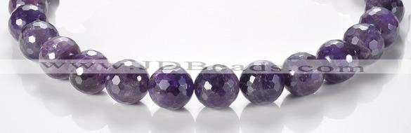 CNA09 16mm faceted round A- grade natural amethyst quartz beads