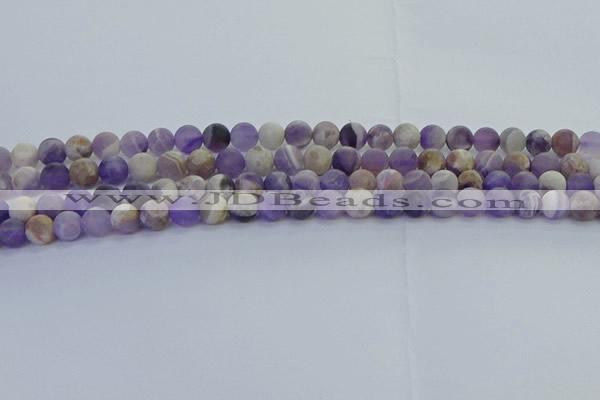 CNA1051 15.5 inches 6mm round matte dogtooth amethyst beads