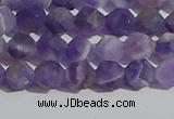 CNA1076 15.5 inches 6mm faceted nuggets matte dogtooth amethyst beads