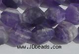 CNA1079 15.5 inches 12mm faceted nuggets matte dogtooth amethyst beads