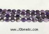 CNA1120 15.5 inches 14mm flat round dogtooth amethyst beads