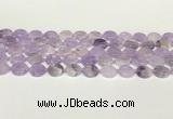 CNA1124 15.5 inches 12mm flat round natural lavender amethyst beads