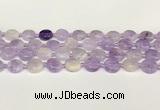 CNA1125 15.5 inches 14mm flat round natural lavender amethyst beads