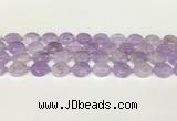 CNA1126 15.5 inches 14mm flat round natural lavender amethyst beads