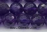 CNA1176 15.5 inches 8mm faceted round natural amethyst beads