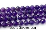 CNA1178 15.5 inches 12mm faceted round amethyst gemstone beads