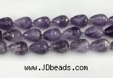 CNA1181 15.5 inches 15*20mm faceted teardrop amethyst beads