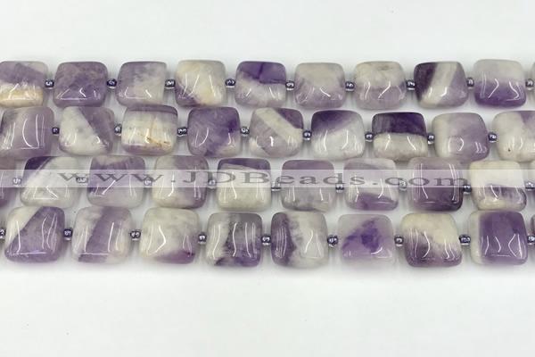 CNA1183 15.5 inches 14*14mm square amethyst beads wholesale