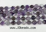 CNA1185 15.5 inches 10mm flat round amethyst beads wholesale