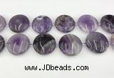 CNA1196 15.5 inches 40mm flat round amethyst beads wholesale