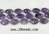 CNA1202 15.5 inches 18*25mm faceted oval amethyst beads