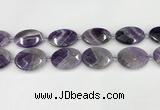 CNA1207 15.5 inches 20*30mm - 22*30mm faceted oval amethyst beads