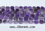 CNA1215 15.5 inches 10mm faceted square amethyst beads