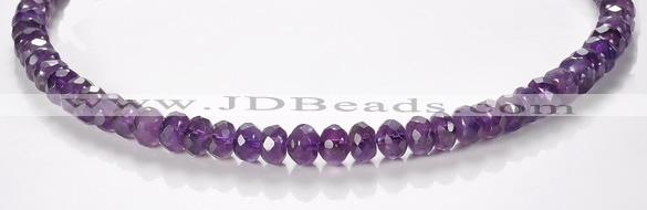 CNA20 5*8mm faceted roundel A- grade natural amethyst beads