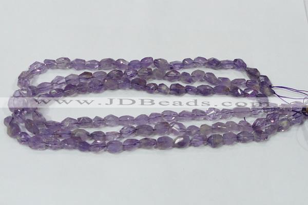 CNA200 15.5 inches 8*14mm faceted nugget natural amethyst beads