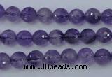 CNA252 15.5 inches 8mm faceted round natural amethyst beads