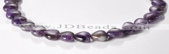 CNA26 14*14mm heart AB- grade natural amethyst beads Wholesale