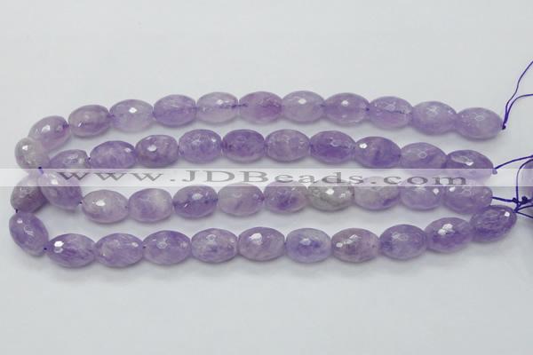 CNA316 15.5 inches 13*18mm faceted rice natural lavender amethyst beads