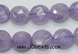 CNA323 15.5 inches 14mm faceted coin natural lavender amethyst beads