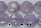 CNA325 15.5 inches 20mm faceted coin natural lavender amethyst beads