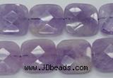 CNA341 15.5 inches 20*20mm faceted square natural lavender amethyst beads