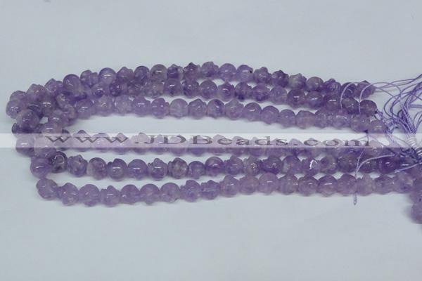 CNA431 15.5 inches 8*8mm skull shape natural lavender amethyst beads