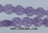 CNA434 15.5 inches 12mm carved flower natural lavender amethyst beads