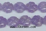 CNA435 15.5 inches 15mm carved flower natural lavender amethyst beads