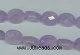 CNA454 15.5 inches 10*12mm faceted oval natural lavender amethyst beads