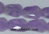 CNA463 18*25mm faceted & twisted rectangle natural lavender amethyst beads