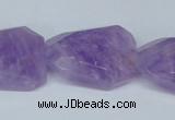 CNA464 22*30mm faceted & twisted rectangle natural lavender amethyst beads