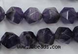 CNA505 15 inches 14mm faceted nuggets amethyst gemstone beads