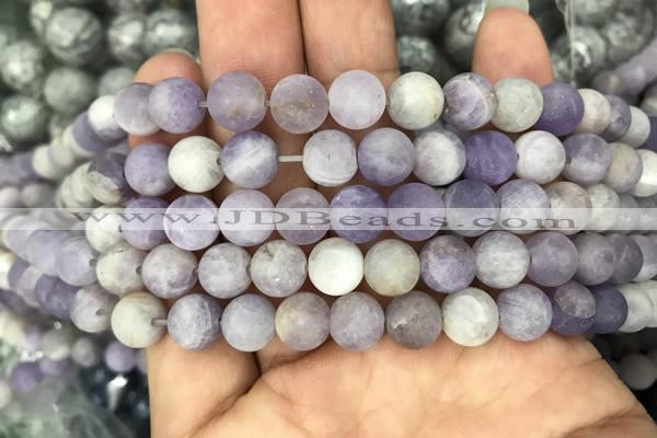 CNA676 15.5 inches 6mm round matte lavender amethyst beads