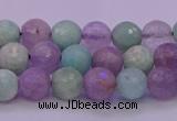 CNA681 15.5 inches 6mm faceted round lavender amethyst & amazonite beads