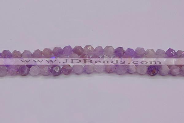 CNA693 15.5 inches 10mm faceted nuggets lavender amethyst beads