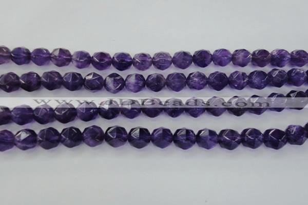 CNA70 15.5 inches 10mm faceted round natural amethyst beads