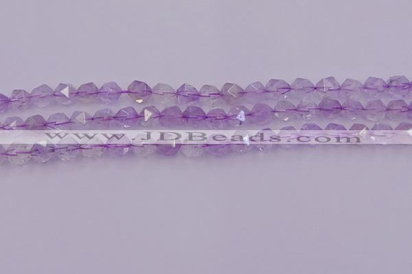 CNA731 15.5 inches 8mm faceted nuggets light lavender amethyst beads