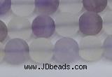 CNA737 15.5 inches 8mm round matte amethyst & white crystal beads